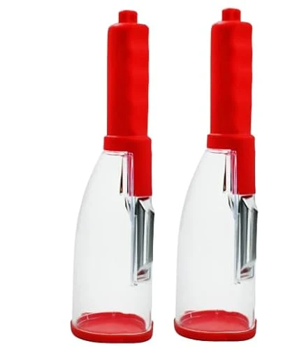 Vegetable and Fruit Peeler for Kitchen with Peel Off Storage Container Multicolor Pack of 2
