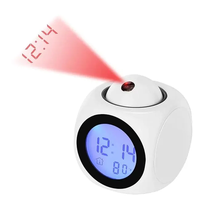 Smart Projection Alarm Clock with Soothing Sound & LED Display