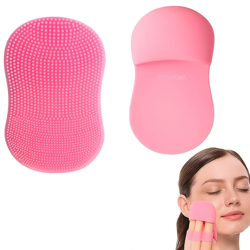 Face Scrubber for Women and Men, Silicone Face Cleansing Brush Face Scrubbers Soft Exfoliators Cleaning Tool Massage Washing Pore Cleanser Pimples Blackhead Remover Deep Cleans Skin Care 1pcs