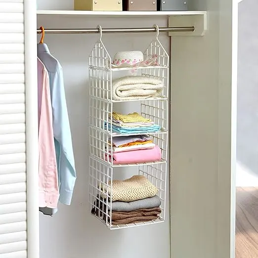 Hanging Closet Organizer Rack – Space Saving Storage Shelf