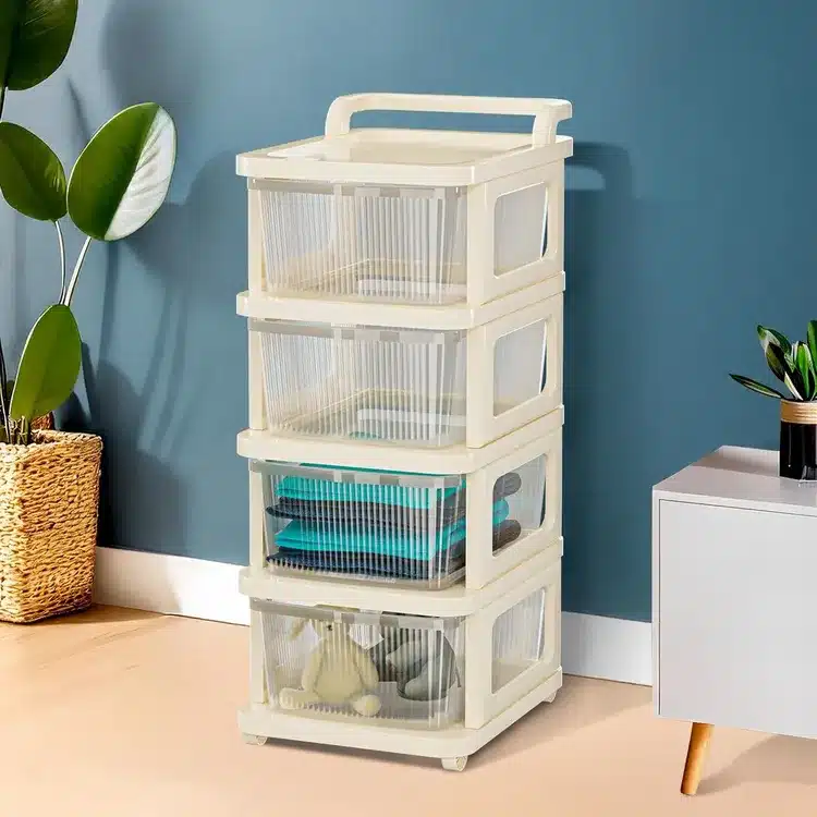 Multi-Layer Plastic Drawer Storage Organizer with Transparent Design