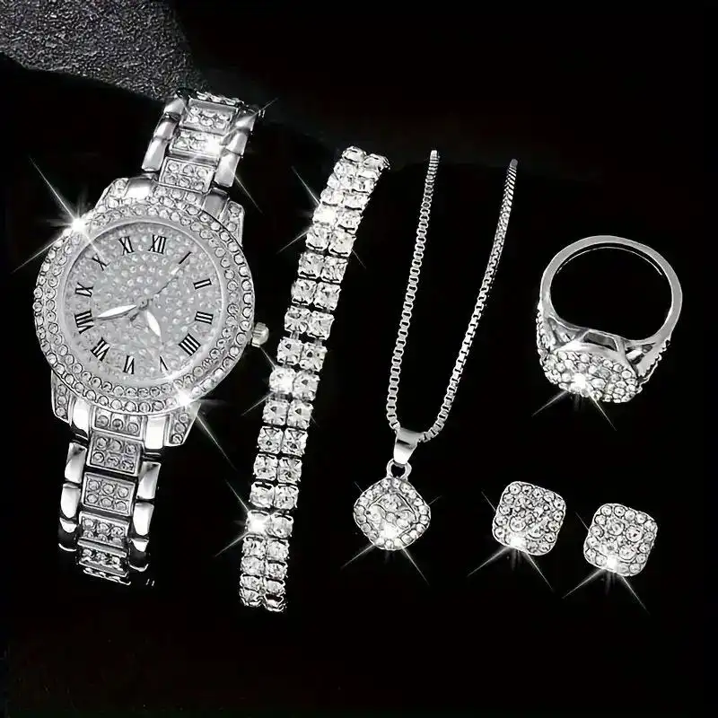 Fashionable Women’s Jewelry & Watch Gift Set | Complete 6-Piece Accessory Collection
