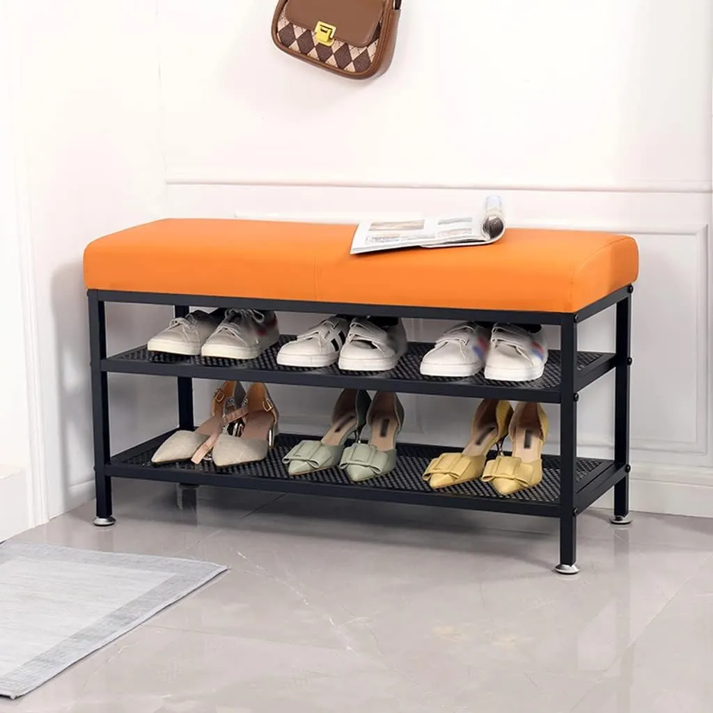 3 Tier Shoe Rack with Cushioned Seat