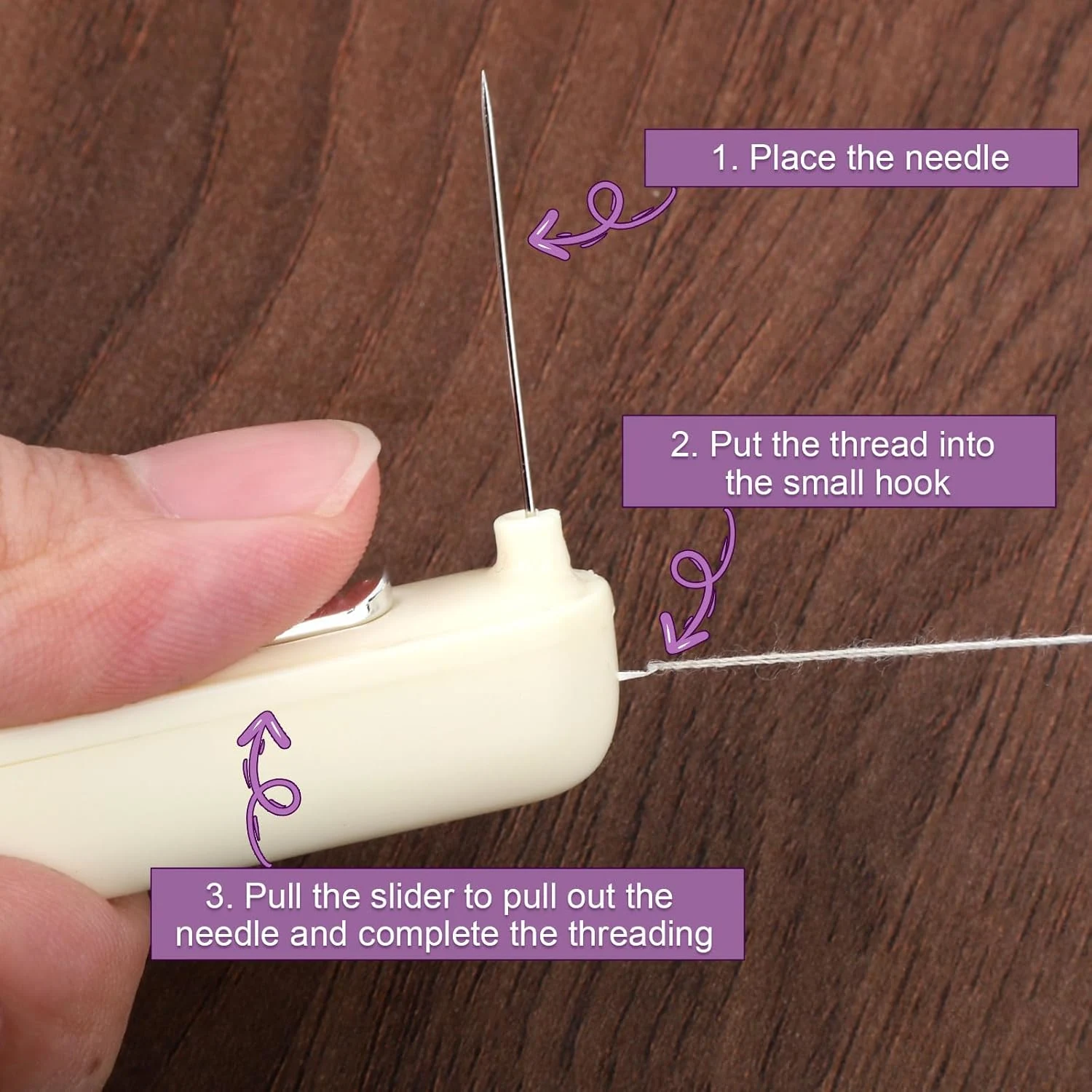 Dual-Head Needle Threader and Seam Ripper